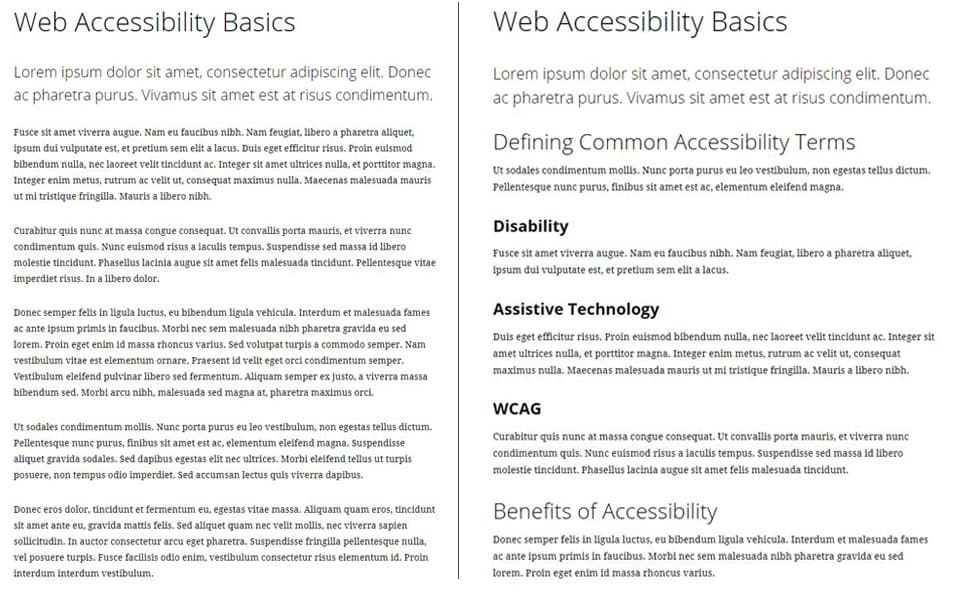 navigazione accessibile